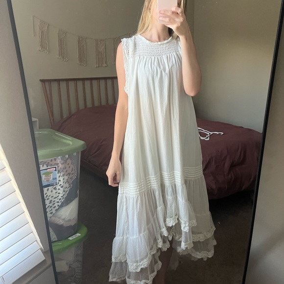 SOLD Free People Lace bottom midi dress - Picture 2 of 11
